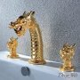 Смеситель для раковины на 3 отверстия GF-172 золотой - фото 2