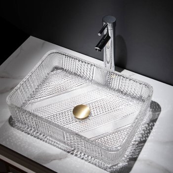 Прямоугольная прозрачная раковина из стекла SGS-01