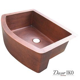 Медная мойка для кухни с фартуком KS-332510-1