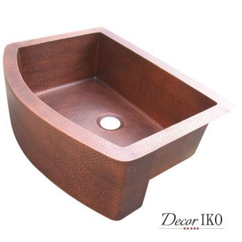 Медная мойка для кухни с фартуком KS-332510-1