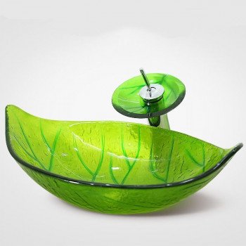 Раковина накладная RGS-129 из стекла, зелёная