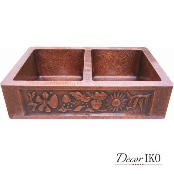 Двойная медная мойка для кухни KD-36229-2
